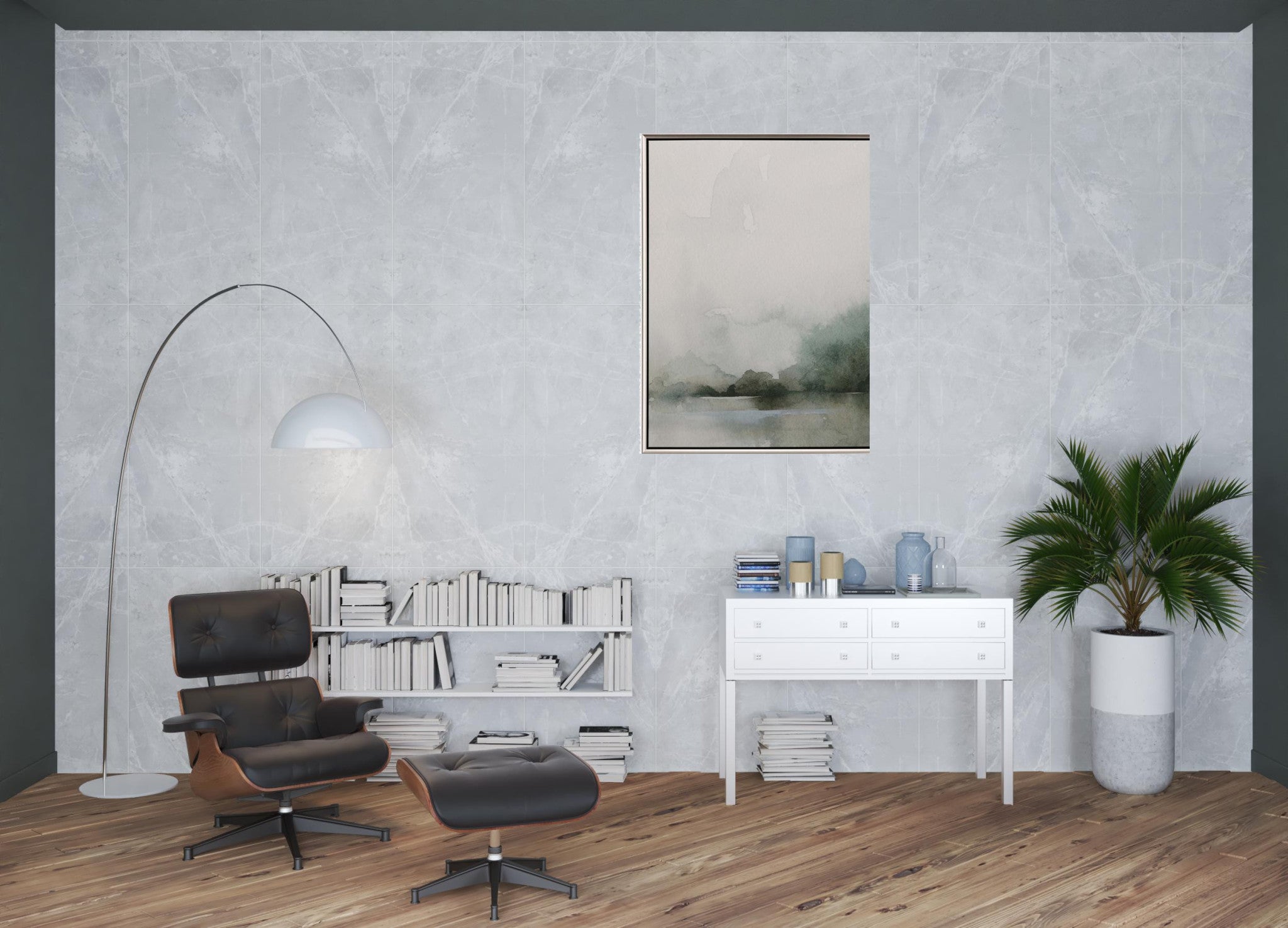 Heavy Fog Ii Canvas Silver Floater Frame Print Wall Art