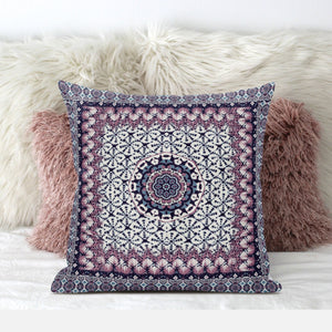 18" X 18" Gray Pink Floral Blown Seam Suede Throw Pillow