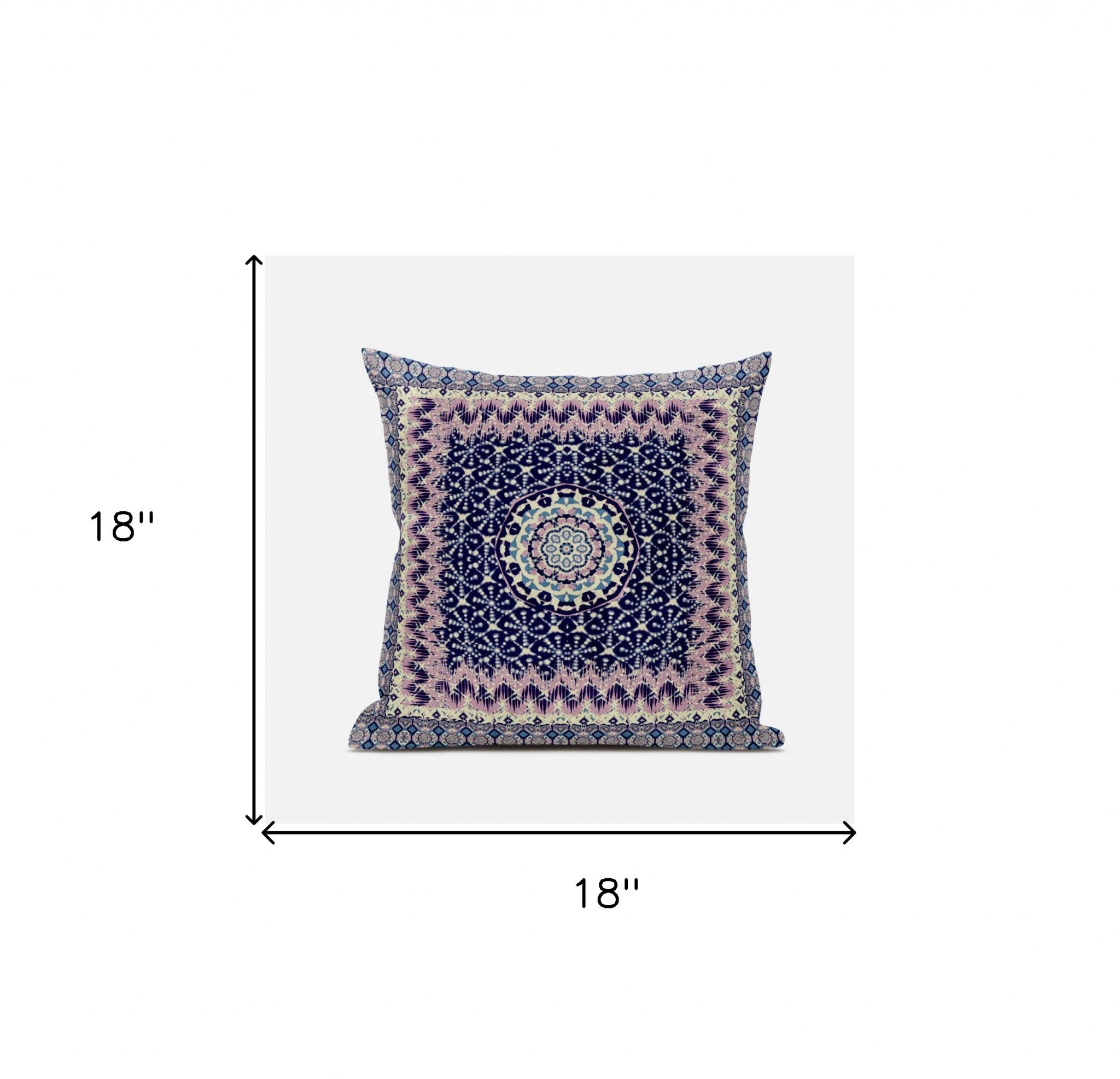 18" X 18" Grey Blue Floral Blown Seam Suede Throw Pillow