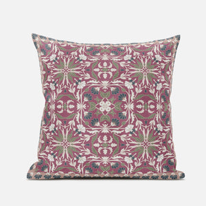 Cojín de gamuza con costura soplada Paisley rosa verde de 18 "X 18"