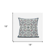 Cojín de gamuza con costura soplada Paisley verde, blanco y rosa de 18 