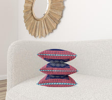 Cojín de gamuza con costura soplada geométrica negra roja de 18 