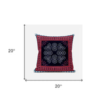 Cojín de gamuza con costura soplada geométrica negra roja de 18 