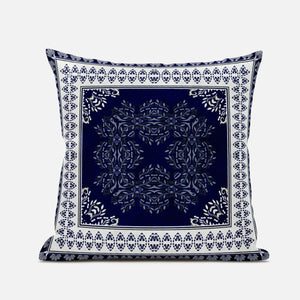 18" X 18" Muted Cream Blown Seam Geometric Indoor Outdoor Throw Pillow