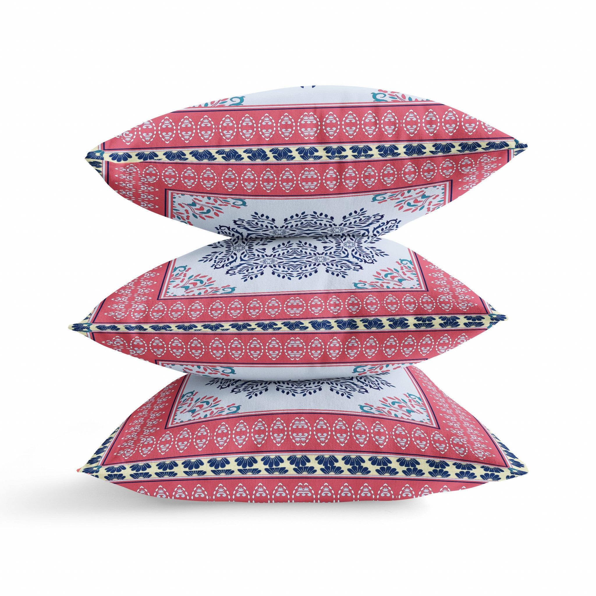 Cojín de gamuza con costura soplada geométrica dorada magenta silenciada de 18 "X 18"