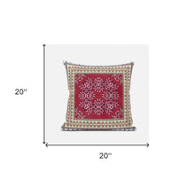 Cojín de gamuza con costura soplada geométrica rosa crema de 20 