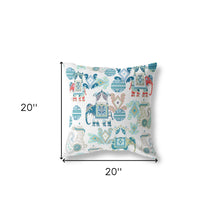 Cojín de gamuza con cremallera Paisley azul y blanco de 18 