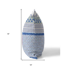 16” Blue Lavender Patch Zippered Suede Throw Pillow