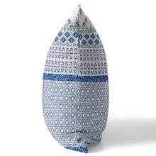 18 英寸藍色薰衣草貼片拉鍊絨面革抱枕