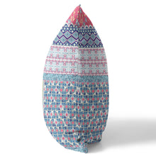 18 英寸粉色青色貼片拉鍊絨面革抱枕