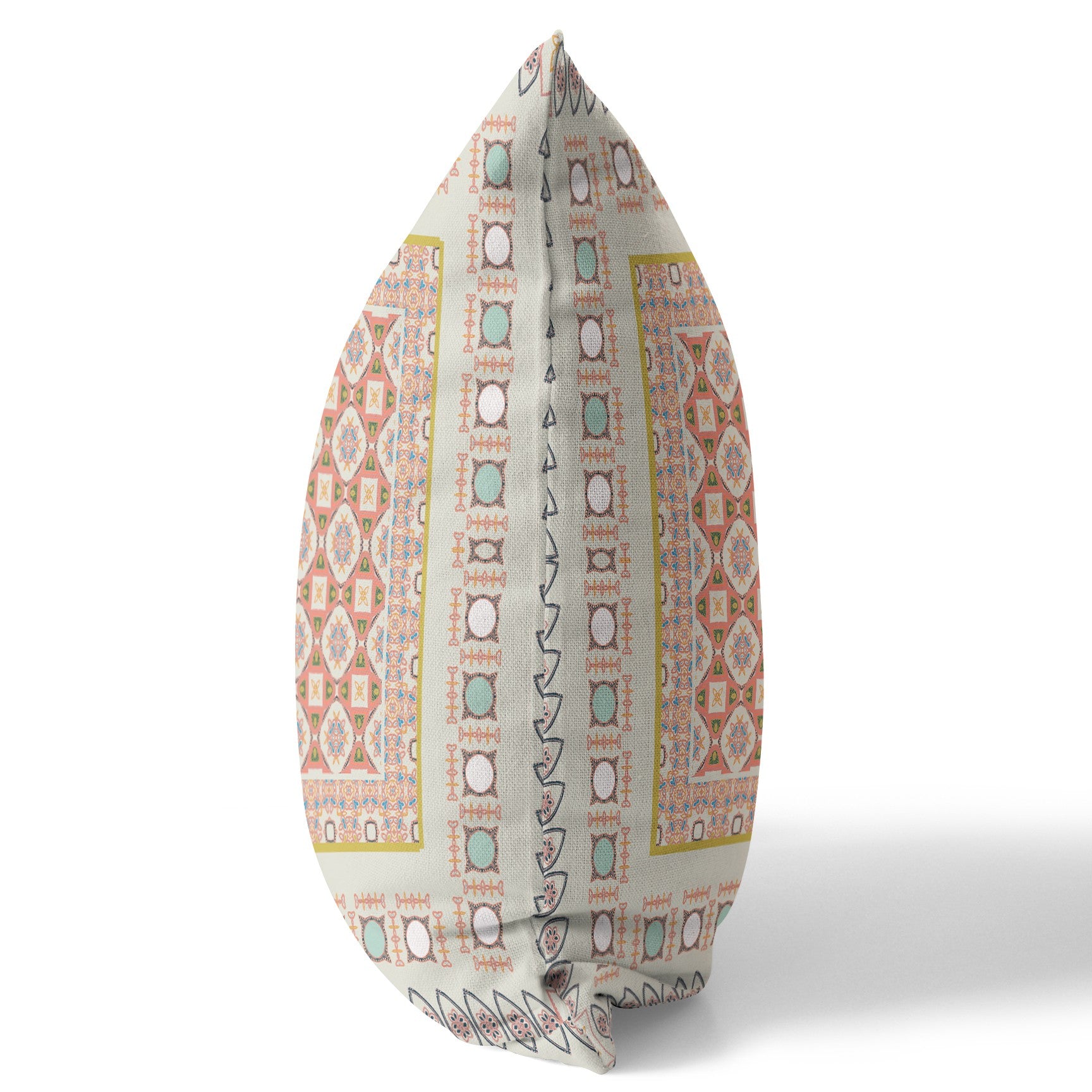 16 英寸 X 16 英寸米白色和橙色花卉拉鍊絨面革抱枕