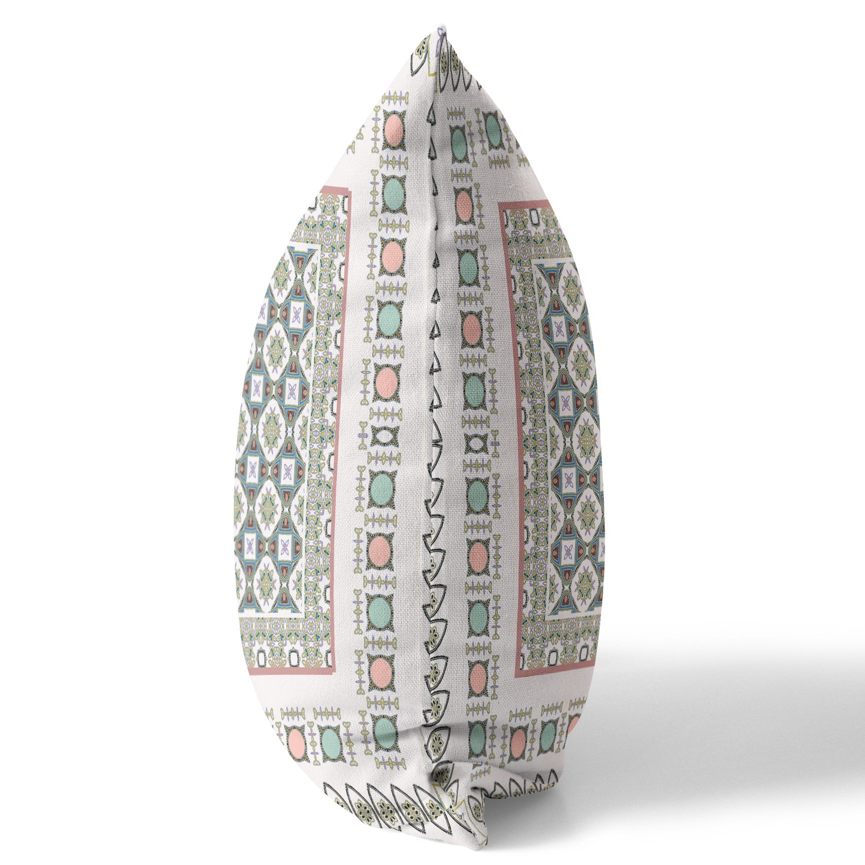 16 英寸 X 16 英寸白色和藍色花卉拉鍊絨面革抱枕