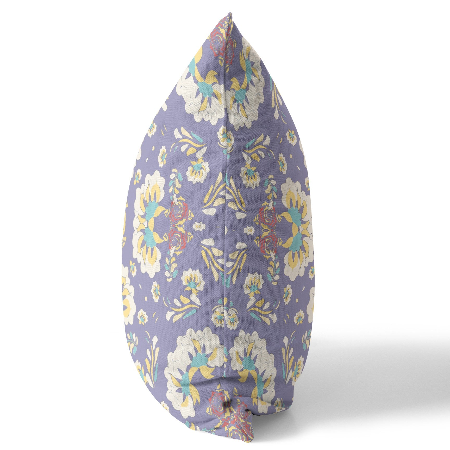 16" X 16" Purple Floral Zippered Suede Throw Pillow