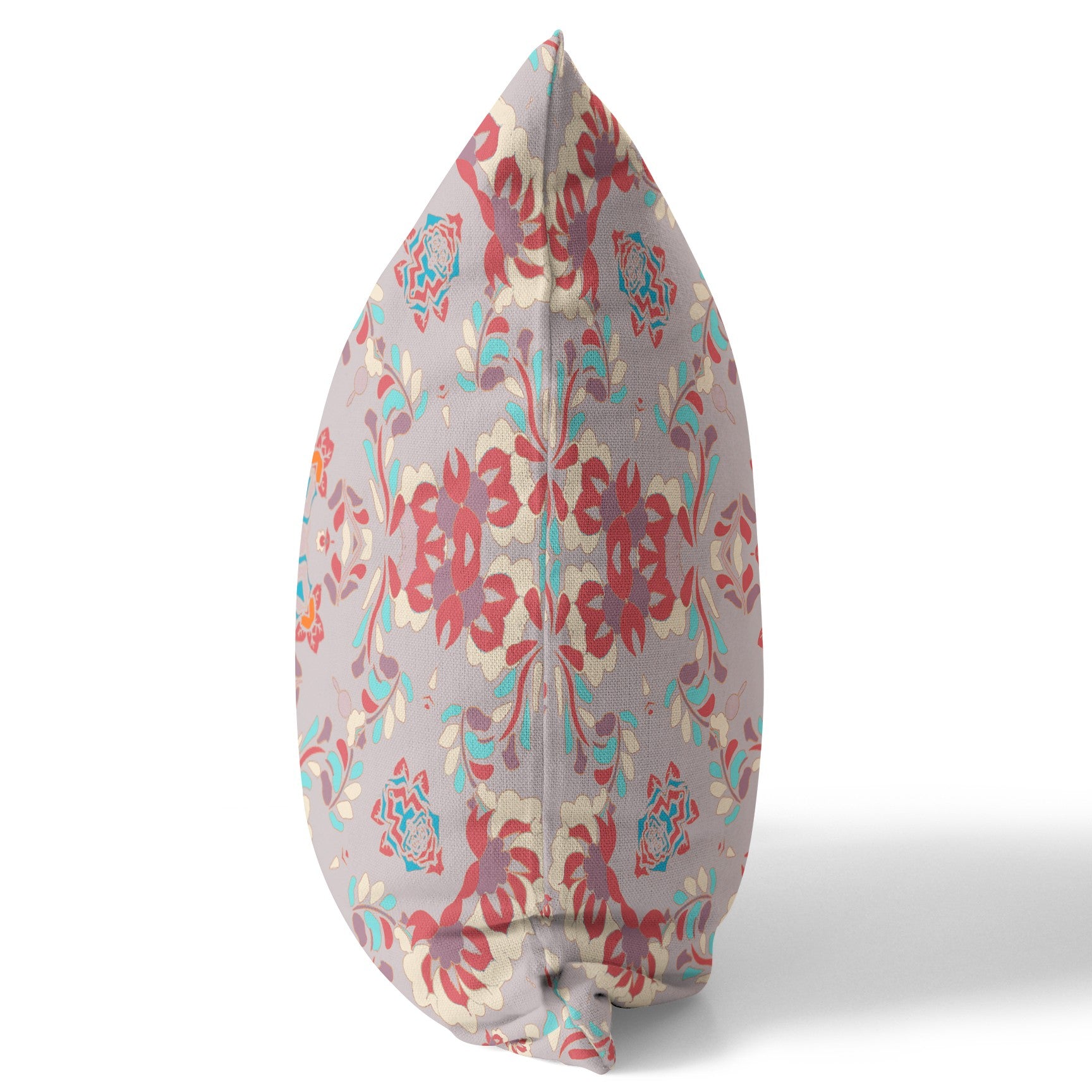 20 英寸 X 20 英寸紫色和紅色抽象拉鍊絨面革抱枕