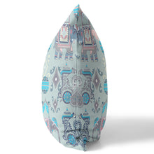 Cojín de gamuza con costura soplada Paisley gris y rosa de 18 