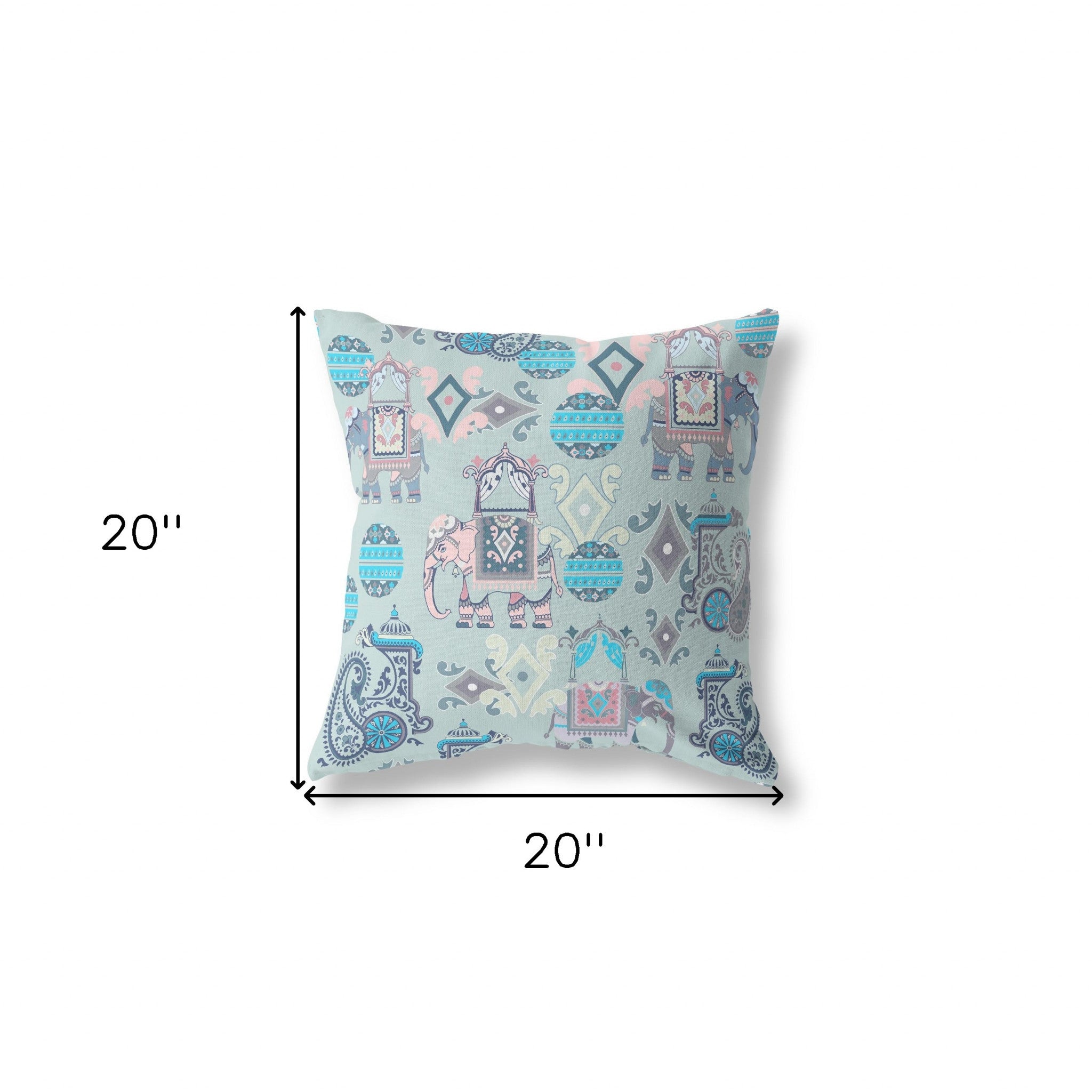 Cojín de gamuza con costura soplada Paisley gris y rosa de 18 "X 18"