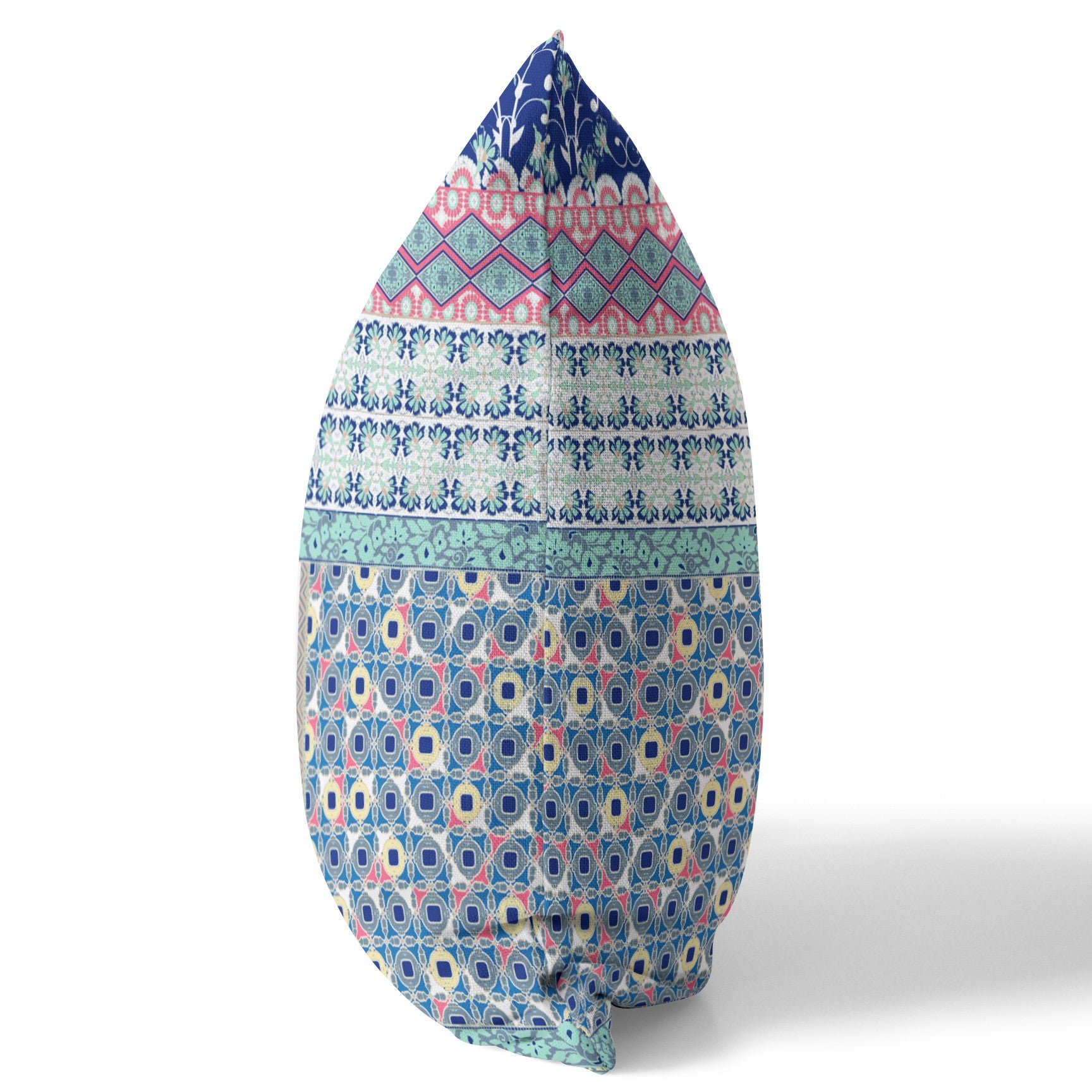 18 英寸藍色粉色貼片吹製封閉式絨面革抱枕