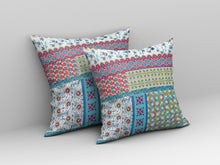 16” White Yellow Patch Blown & Closed Suede Throw Pillow