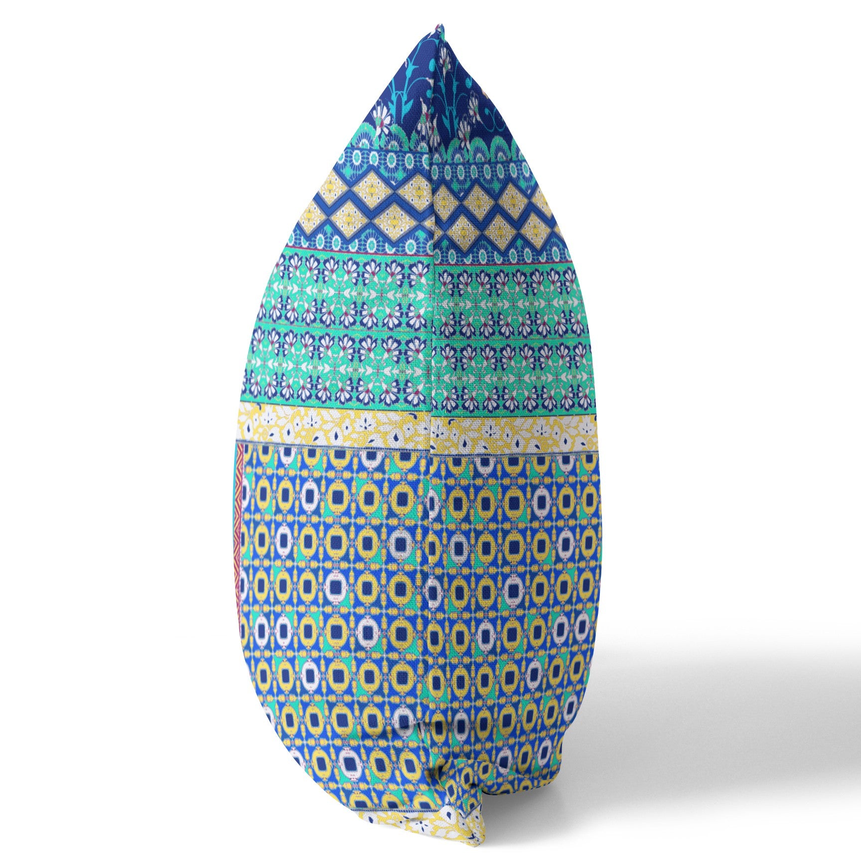 16” Navy Blue Patch Blown & Closed Suede Throw Pillow