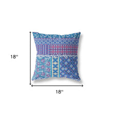 18 英寸海軍藍梅花貼片吹製封閉式絨面革抱枕