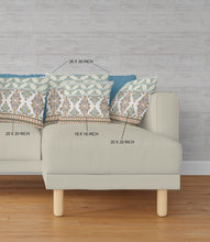 16 英寸 X 16 英寸白色和黃色抽象吹縫絨面革抱枕