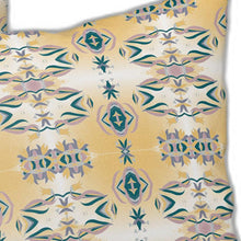 18 英寸 X 18 英寸白色和黃色抽象吹縫絨面革抱枕