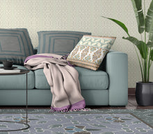 Cojín de gamuza con costura soplada con plantilla naranja y verde azulado de 18 