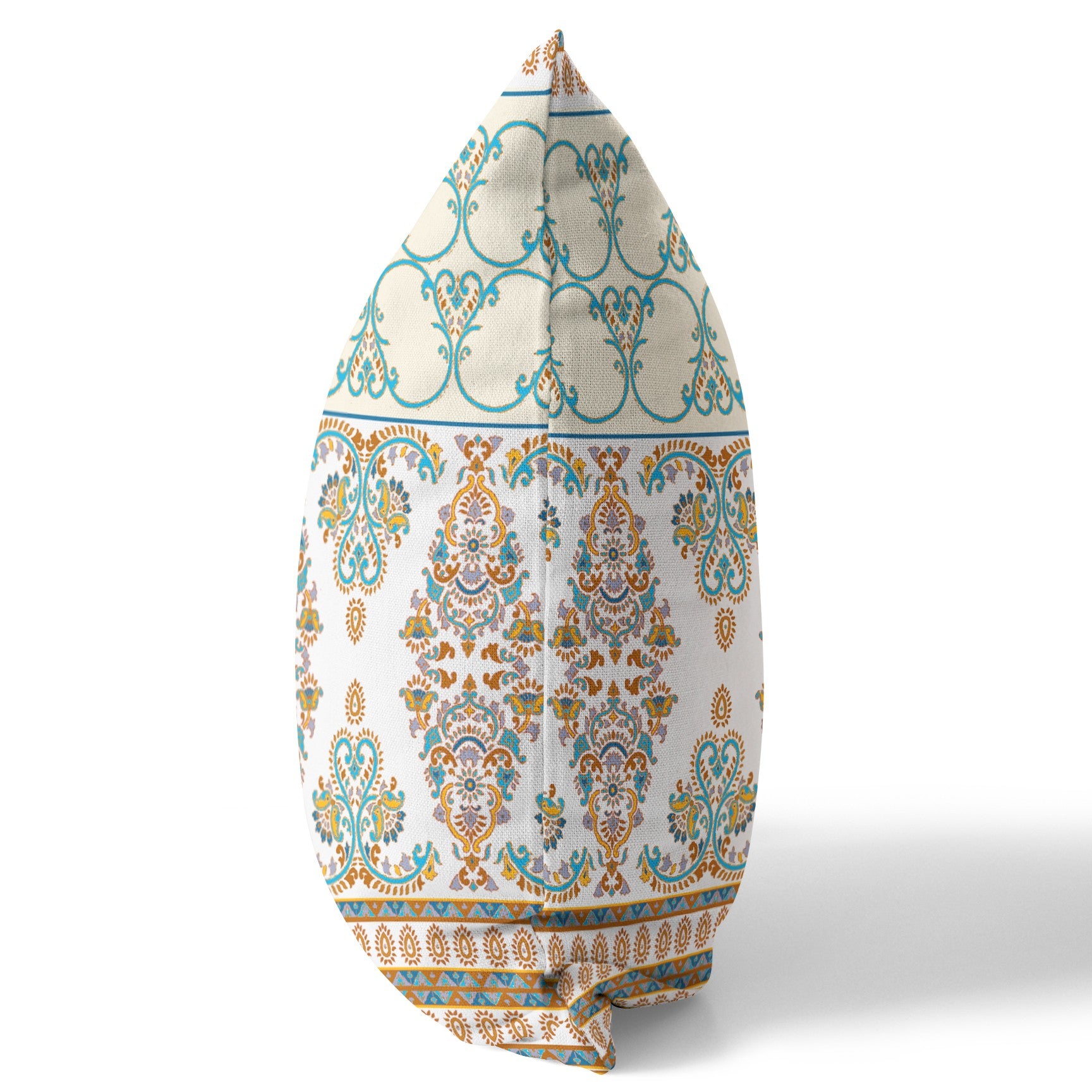 Cojín de gamuza con costura soplada con plantilla naranja y verde azulado de 18 "X 18"