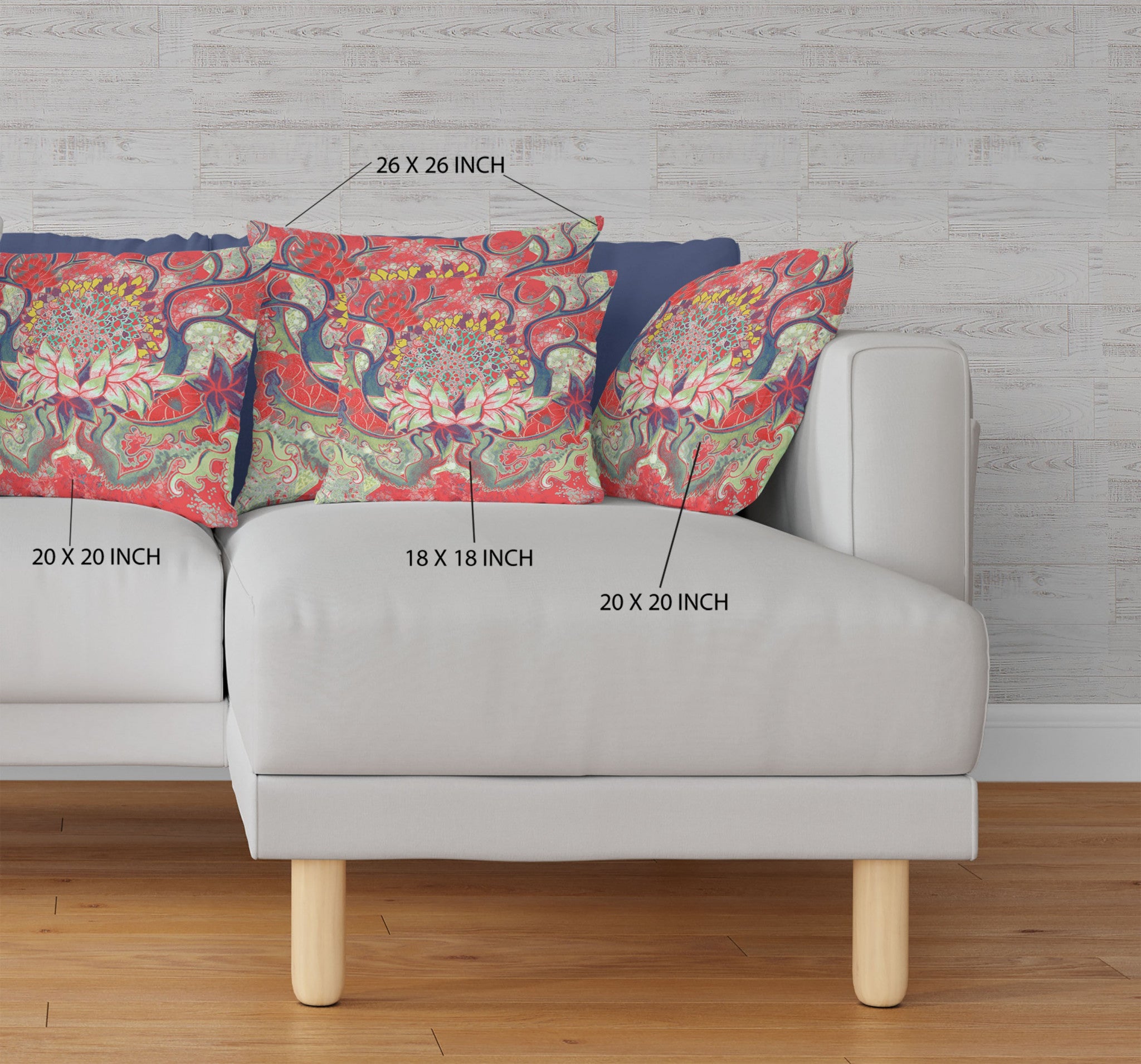 18"x18" Red Green Zippered Suede Geometric Throw Pillow