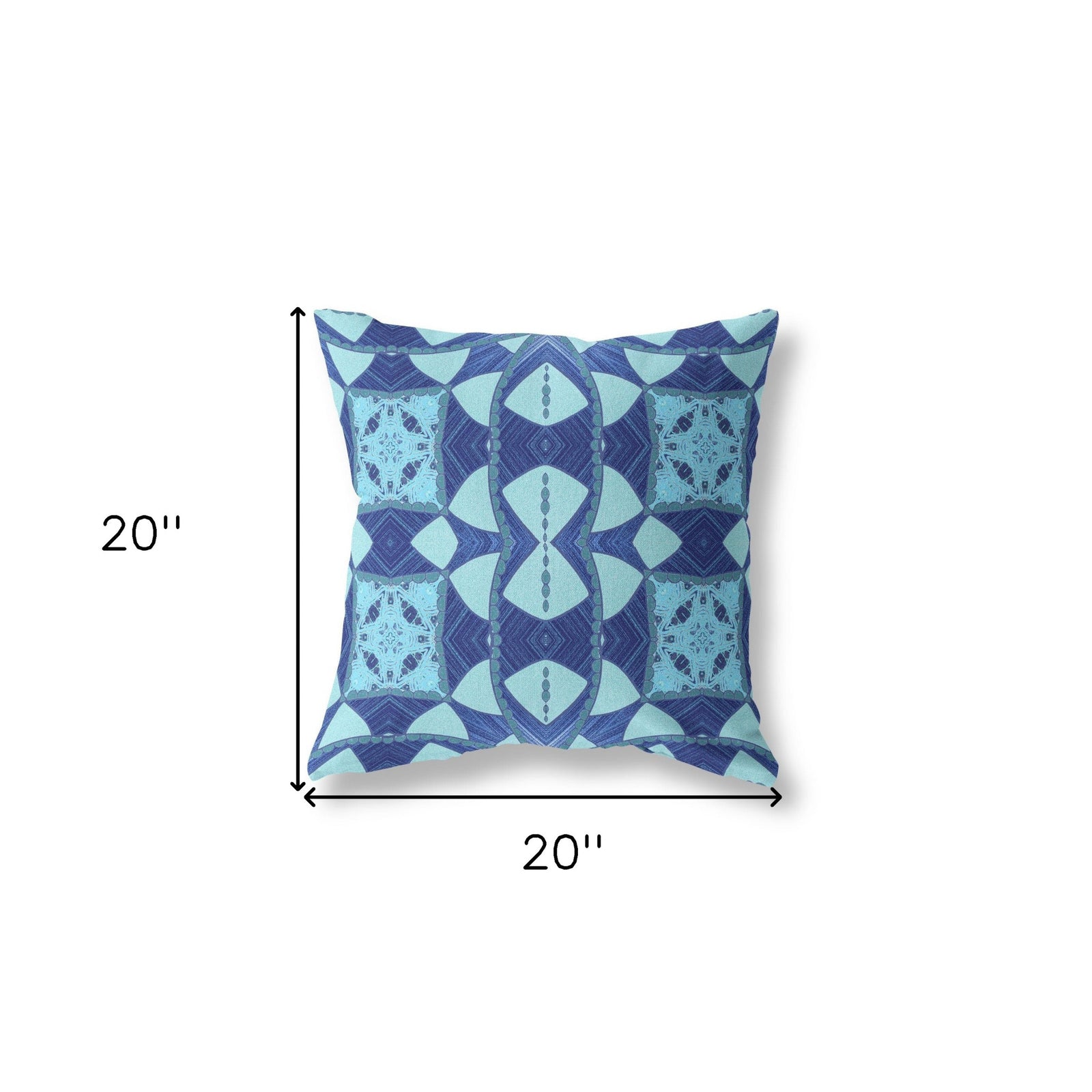 18"x18" Blue Sky Blue Zippered Suede Geometric Throw Pillow