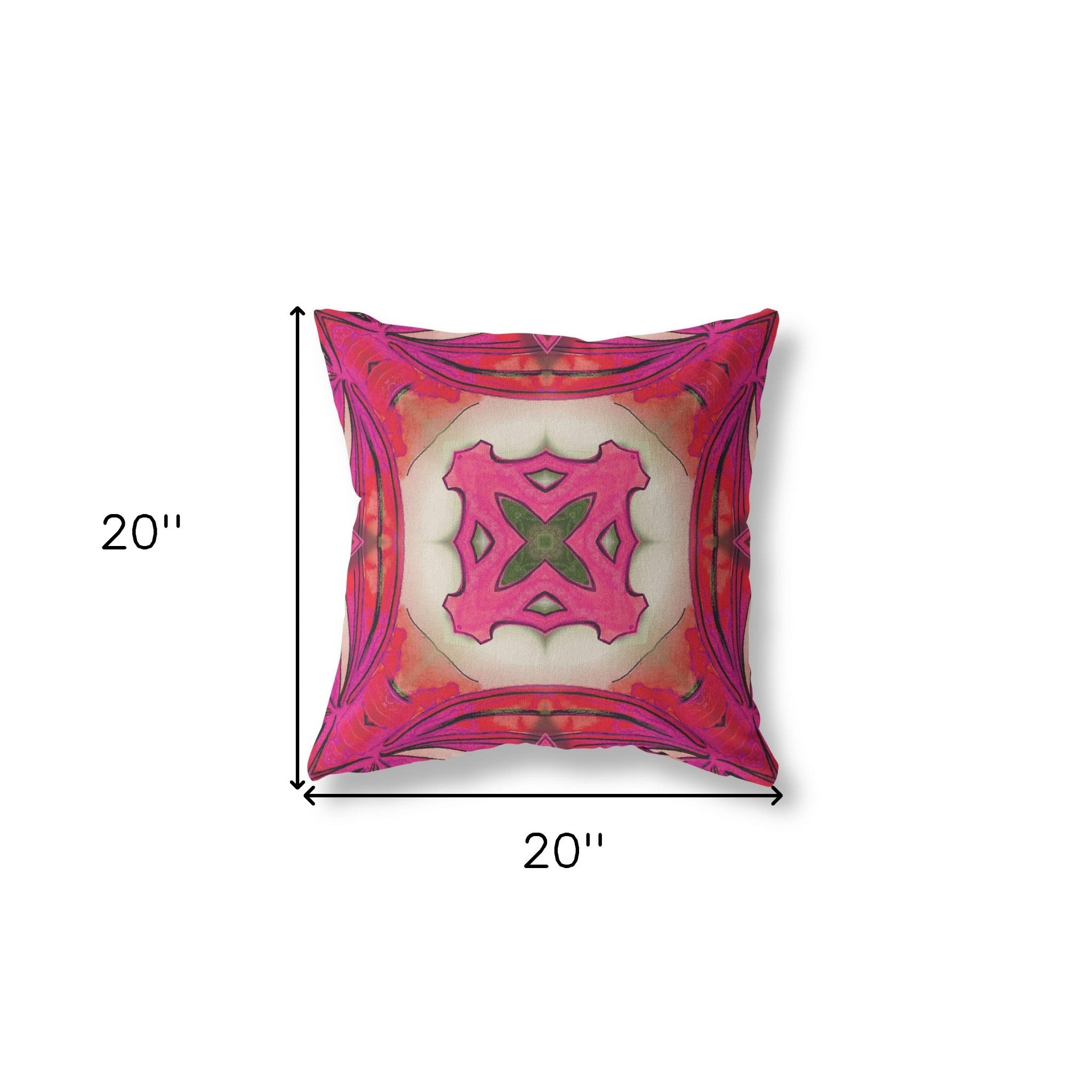 18"x18" Hot Pink Zippered Suede Geometric Throw Pillow