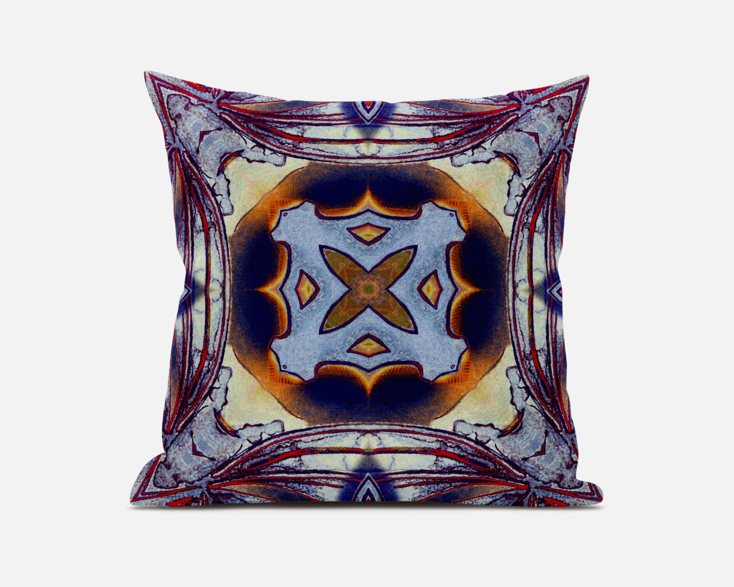 16" X 16" Purple And Yellow Zippered Geometric Indoor Outdoor Throw Pillow