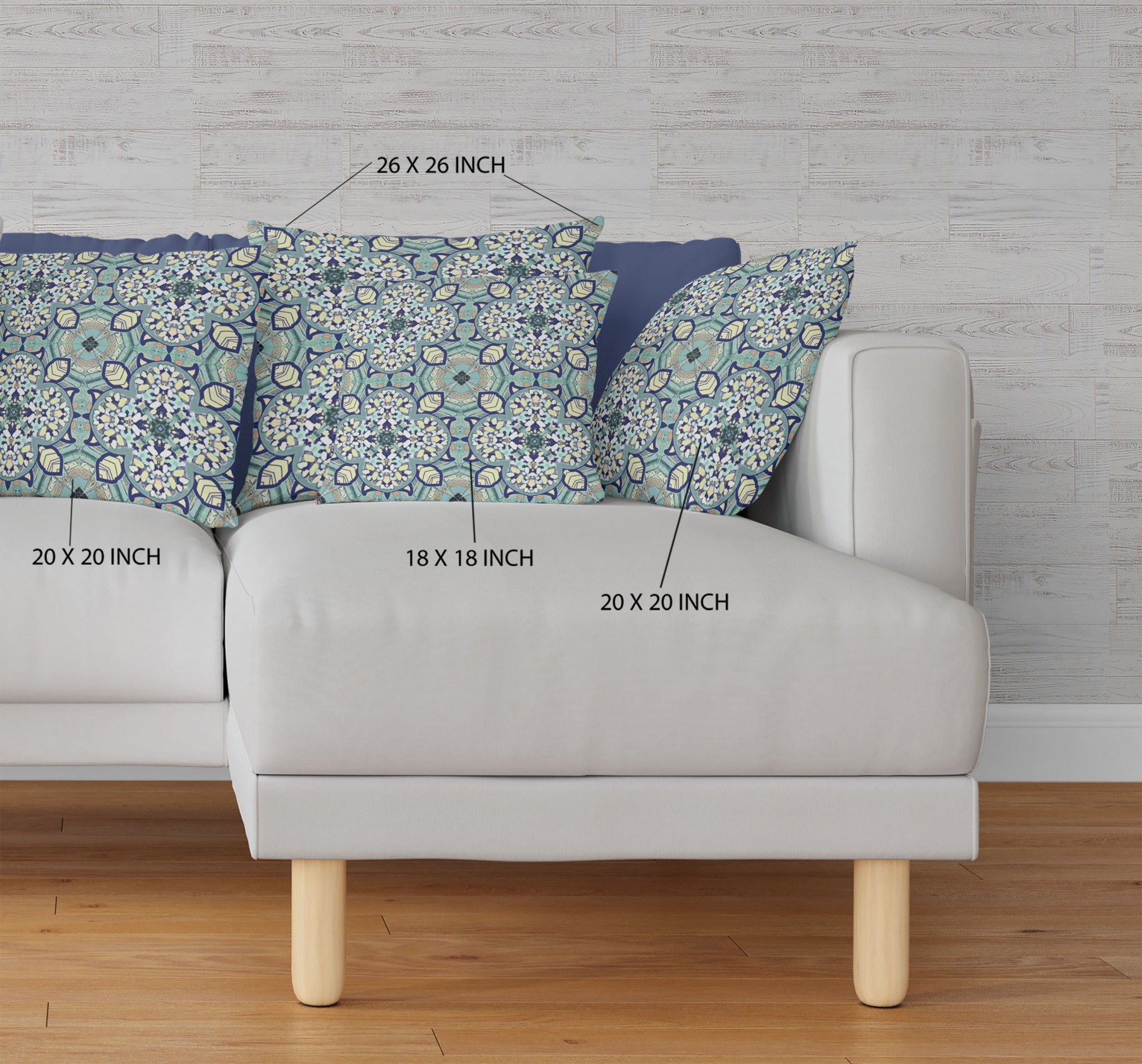 16” Green Cream Cloverleaf Boho Zippered Suede Throw Pillow