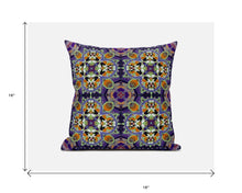 16” Purple Orange Cloverleaf Boho Suede Throw Pillow
