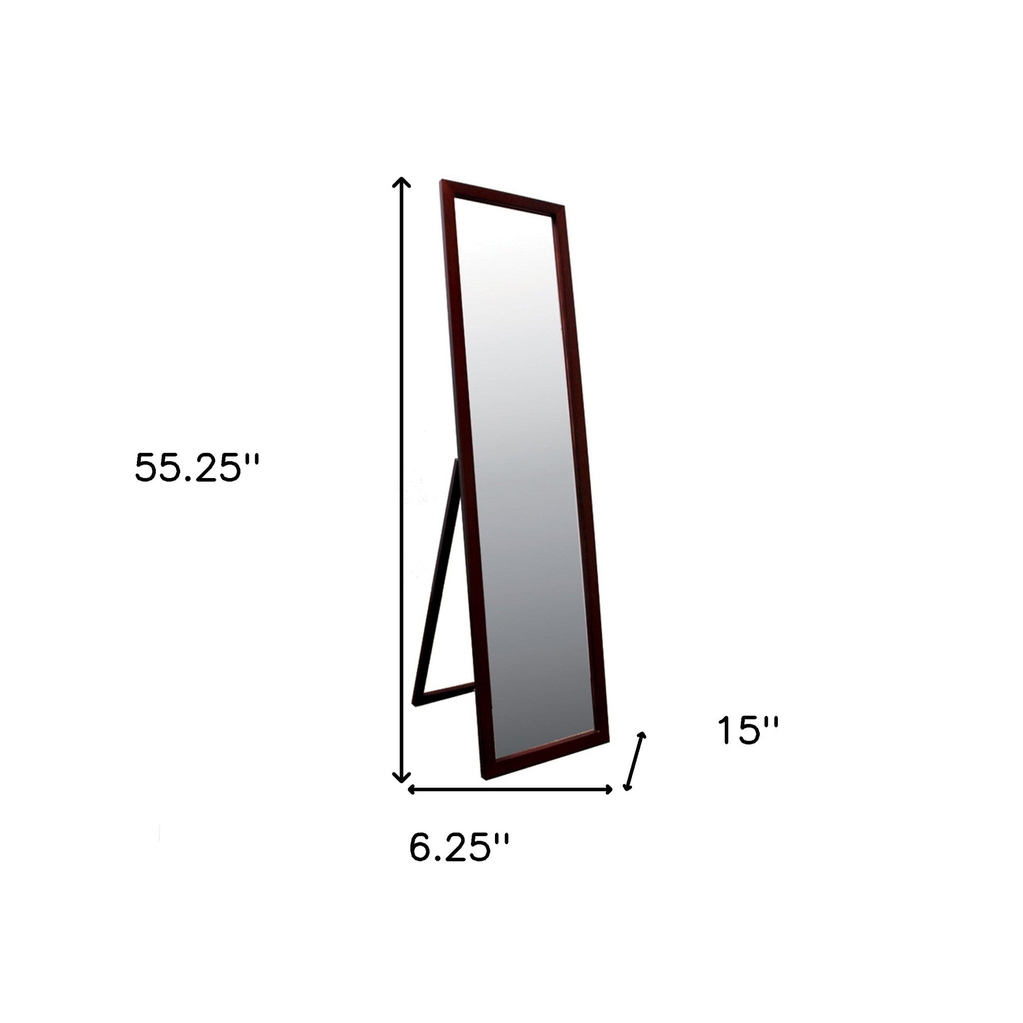 Walnut Finish Full Length Standing Mirror
