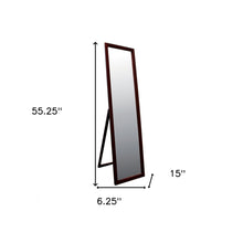 Walnut Finish Full Length Standing Mirror