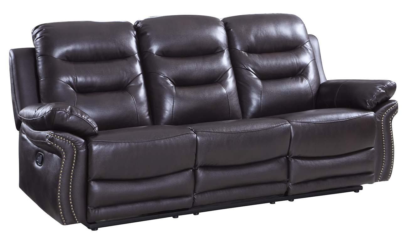 Comfortable Brown Leather Sofa 44"