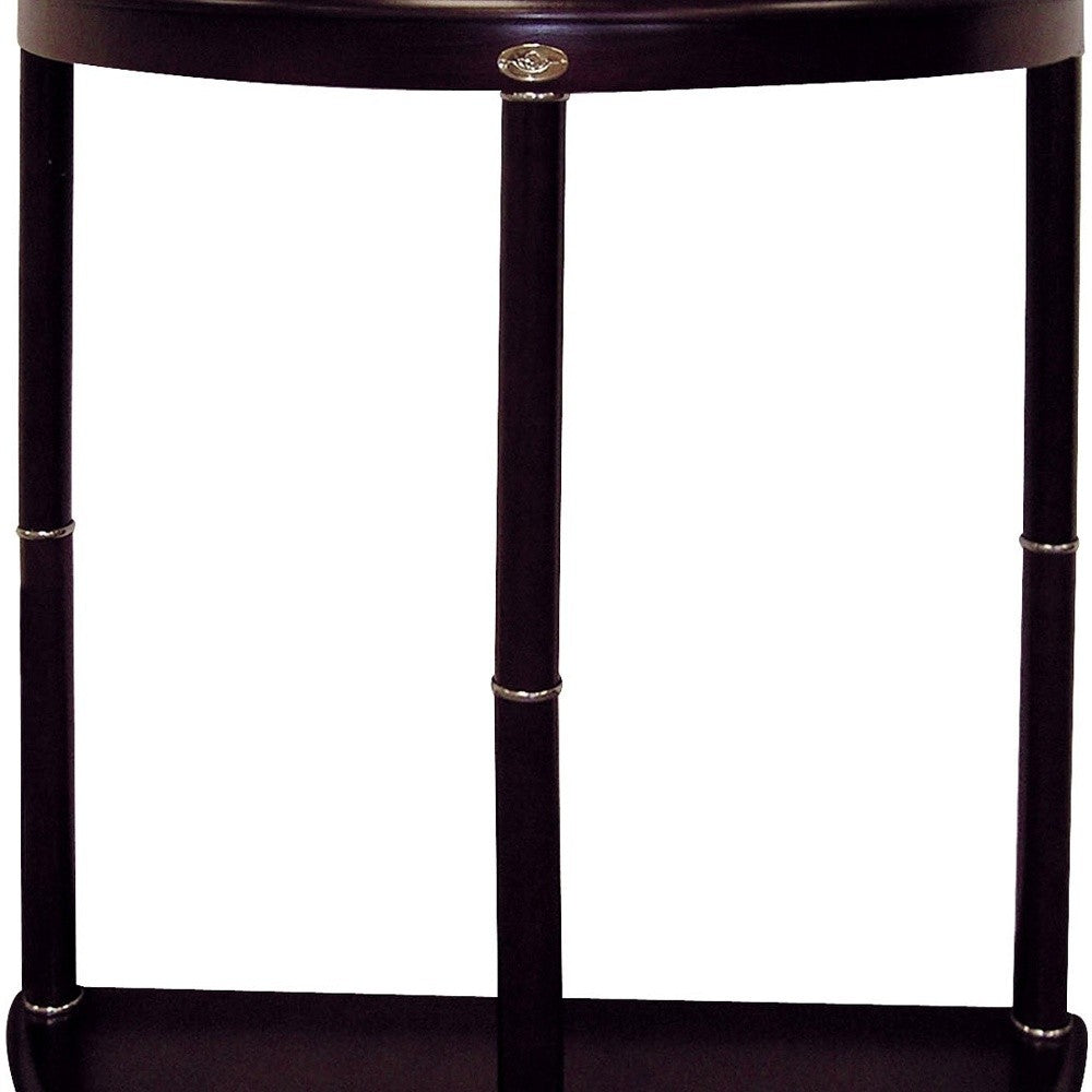 26" Dark Brown Manufactured Wood Half Circle End Table