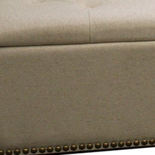 Beige Nailhead Storage Bench Ottoman Four Piece Set