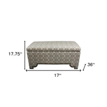 Taupe Geometric Storage Bench with Ottomans Four Piece Set