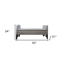 Modern Gray and White Chevron Print Storage Bench