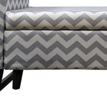 Modern Gray and White Chevron Print Storage Bench
