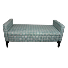 Modern Aqua Teal Geometric Print Storage Bench