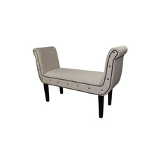 Banco con brazos en forma de U de ante marfil