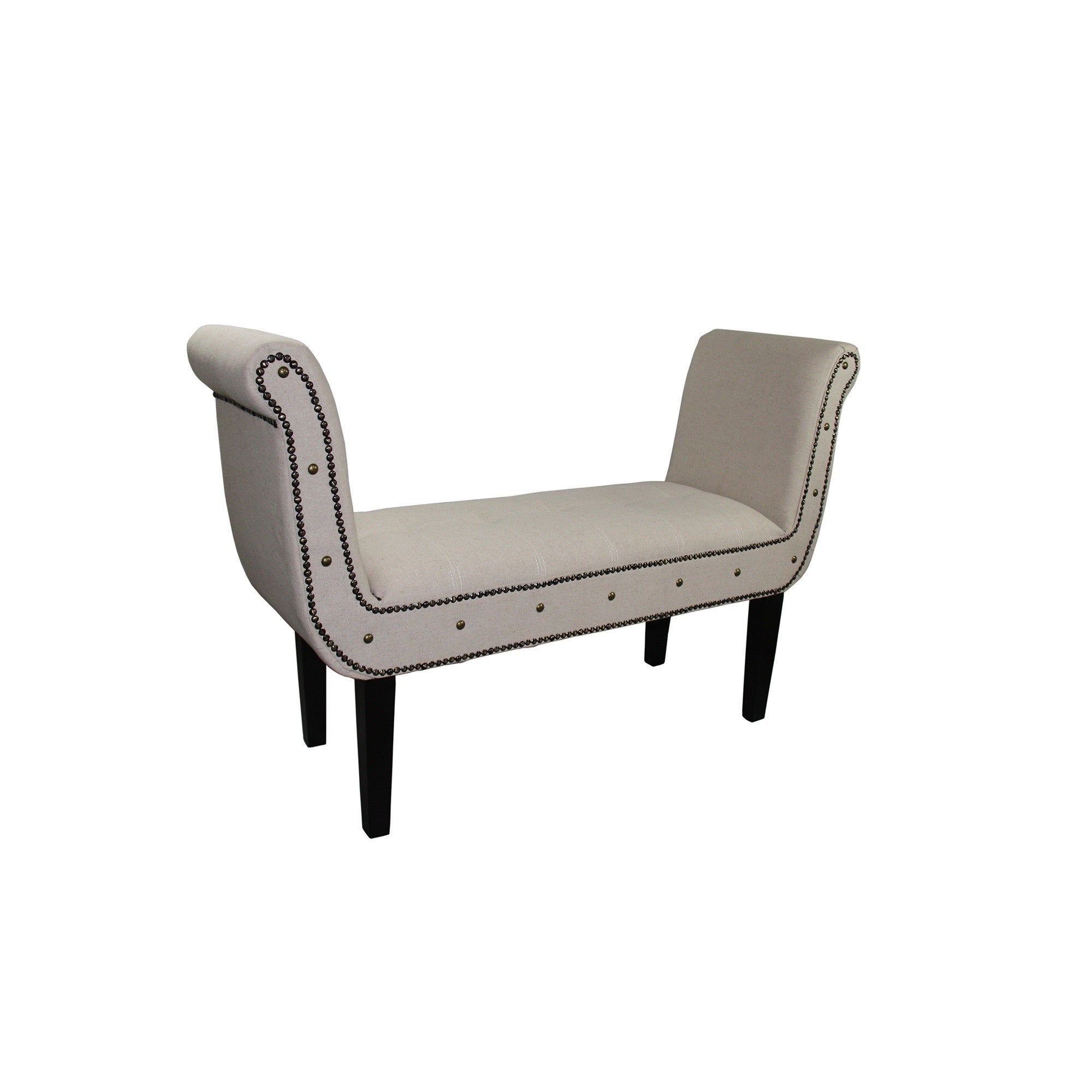 Banco con brazos en forma de U de ante marfil