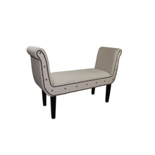 Banco con brazos en forma de U de ante marfil