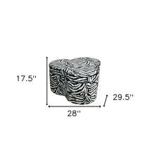 Otomana de almacenamiento con estampado animal especial de mezcla de poliéster blanco y negro de 28