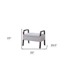 Trellis Print Mid Century Vanity Storage Bench