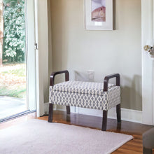 Trellis Print Mid Century Vanity Storage Bench