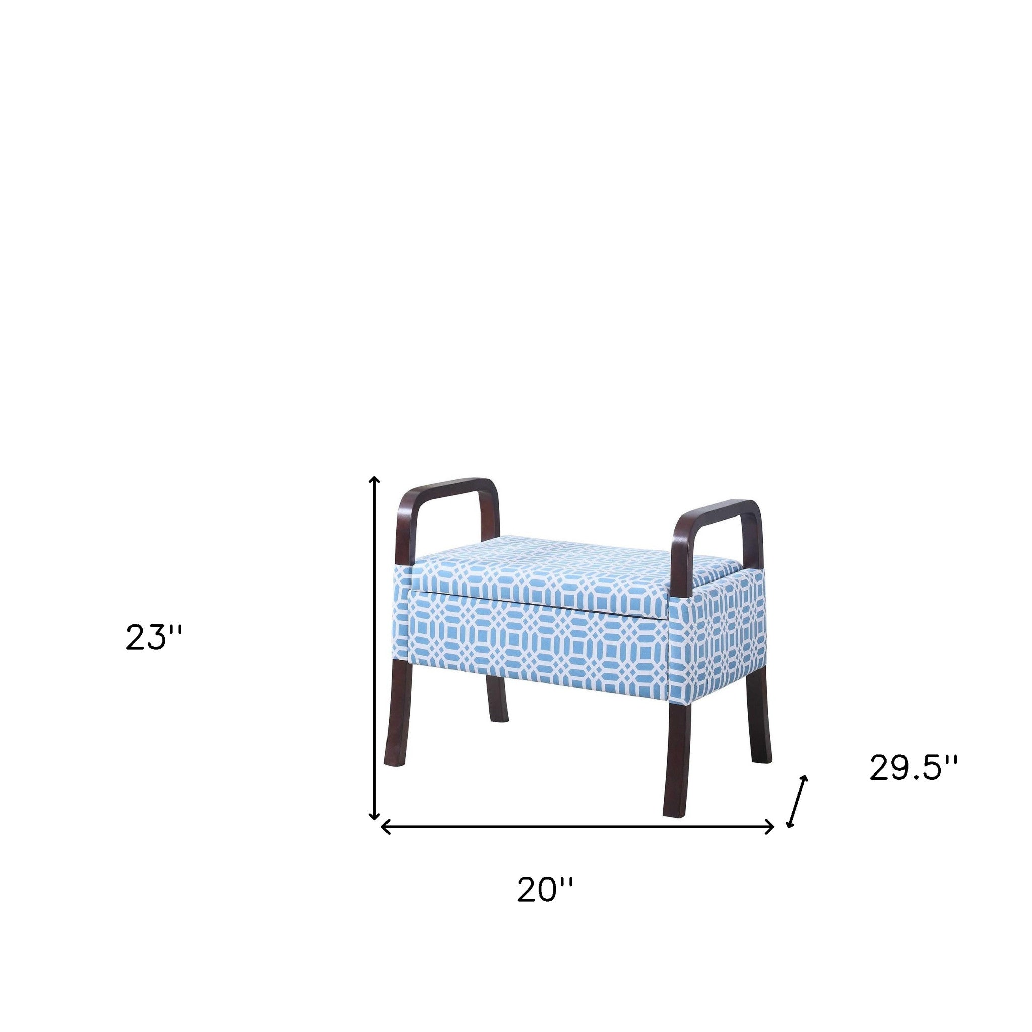 20" azul y blanco 100% poliéster y otomana negra